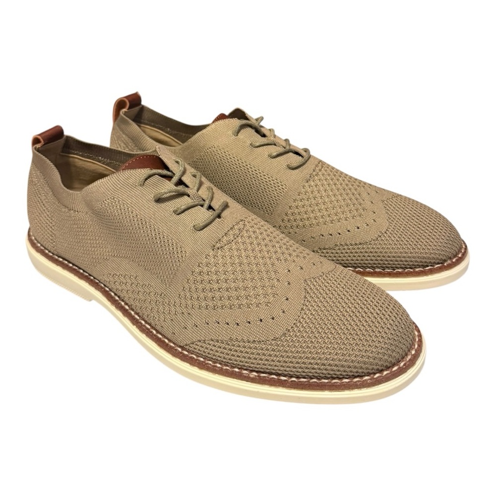 Hush Puppies Blass Men’s Knit Oxford Shoes Tan Size 10.5 Memory Foam